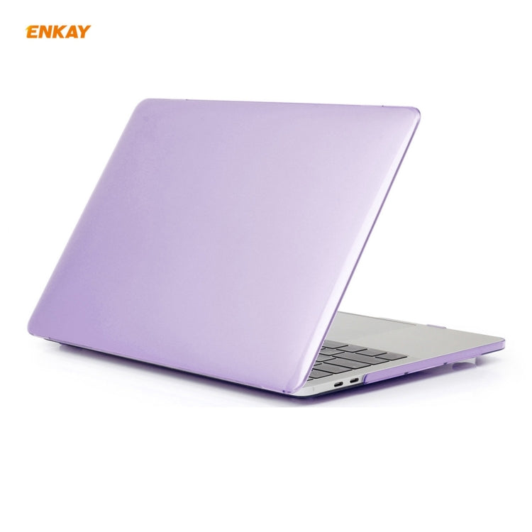 ENKAY 3 in 1 Crystal Laptop Protective Case + US Version TPU Keyboard Film + Anti-dust Plugs Set for MacBook Pro 15.4 inch A1707 & A1990 (with Touch Bar)(Purple) - free shipping - PMC Jewellery - Order now!
