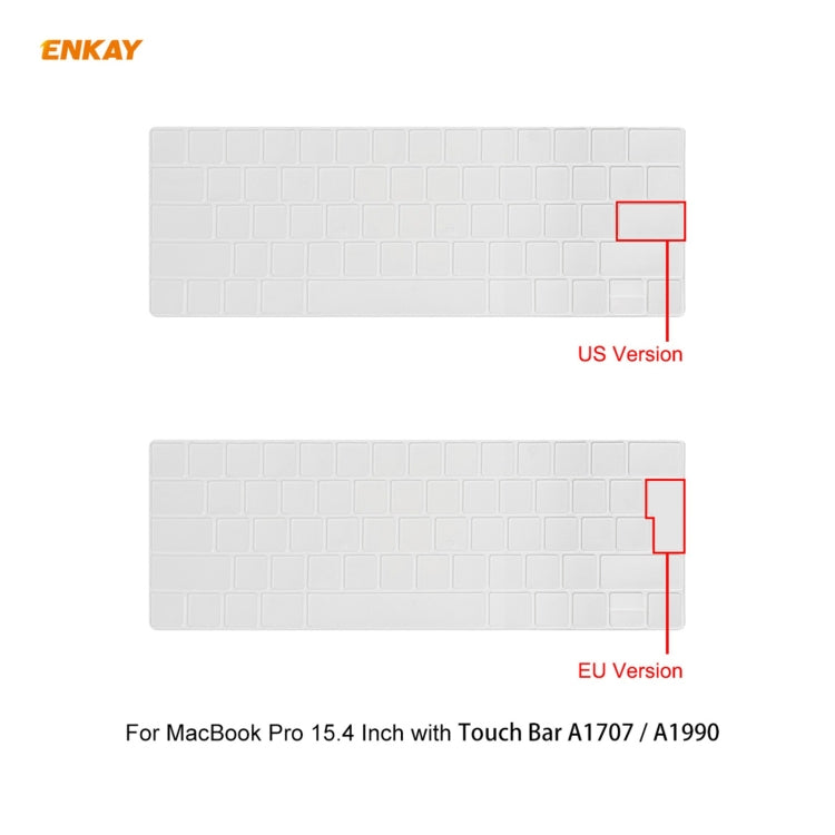 ENKAY 3 in 1 Crystal Laptop Protective Case + US Version TPU Keyboard Film + Anti-dust Plugs Set for MacBook Pro 15.4 inch A1707 & A1990 (with Touch Bar)(Dark Blue) - free shipping - PMC Jewellery - Order now!