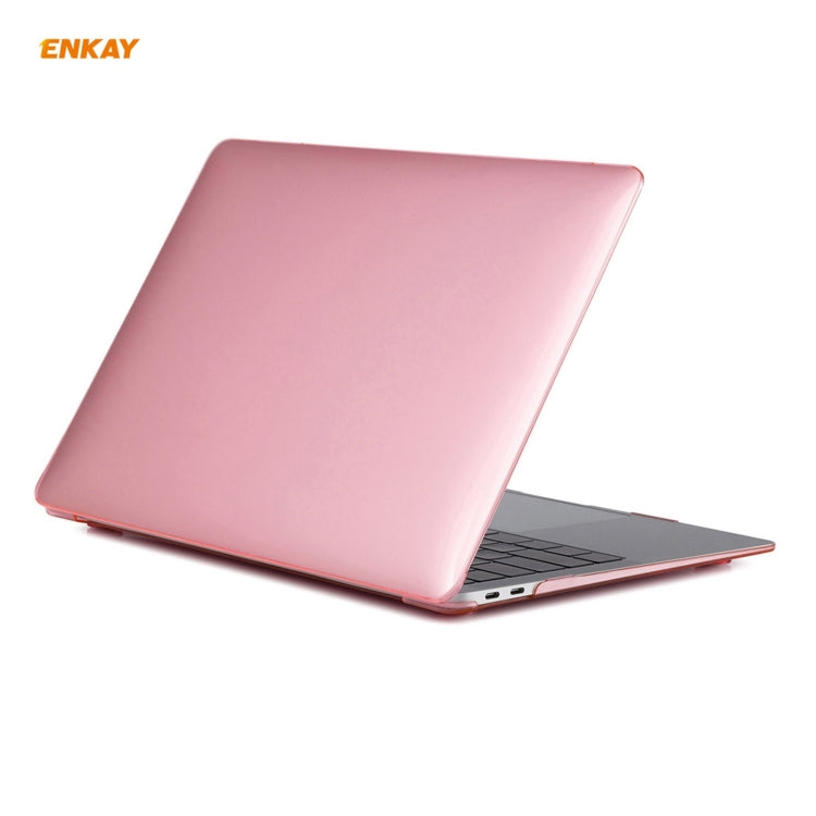 For MacBook Air 13.3 inch A1932 2018 ENKAY 3 in 1 Crystal Laptop Protective Case and EU Version TPU Keyboard Film and Anti-dust Plugs Set(Pink) - free shipping - PMC Jewellery - Order now!