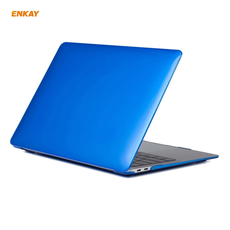 For MacBook Air 13.3 inch A2179 & A2337 2020 ENKAY 3 in 1 Crystal Laptop Protective Case + EU Version TPU Keyboard Film + Anti-dust Plugs Set(Dark Blue) - free shipping - PMC Jewellery - Order now!
