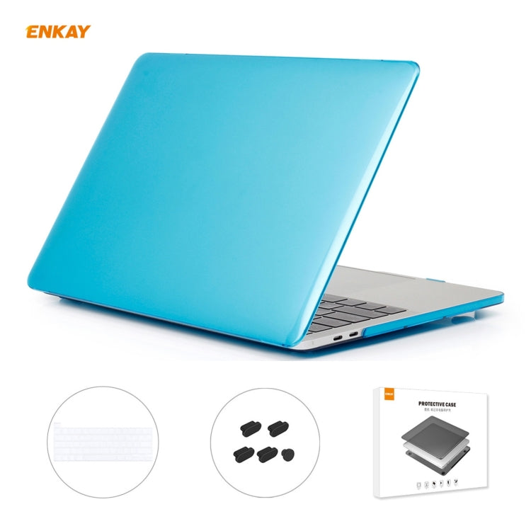 ENKAY 3 in 1 Crystal Laptop Protective Case + US Version TPU Keyboard Film + Anti-dust Plugs Set for MacBook Pro 13.3 inch A2251 & A2289 & A2338 (with Touch Bar)(Light Blue) - free shipping - PMC Jewellery - Order now!