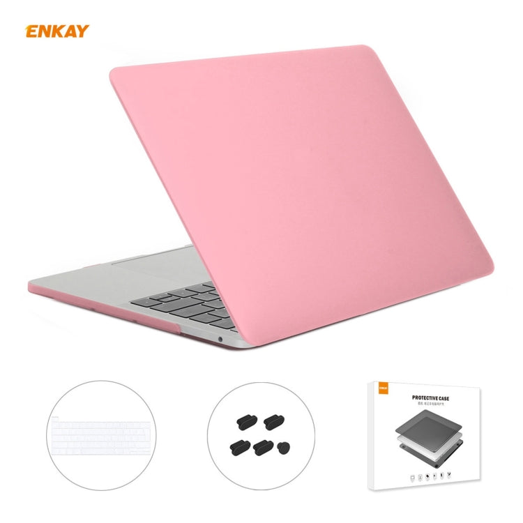 ENKAY 3 in 1 Matte Laptop Protective Case + EU Version TPU Keyboard Film + Anti-dust Plugs Set for MacBook Pro 13.3 inch A2251 & A2289 & A2338 (with Touch Bar)(Pink) - free shipping - PMC Jewellery - Order now!