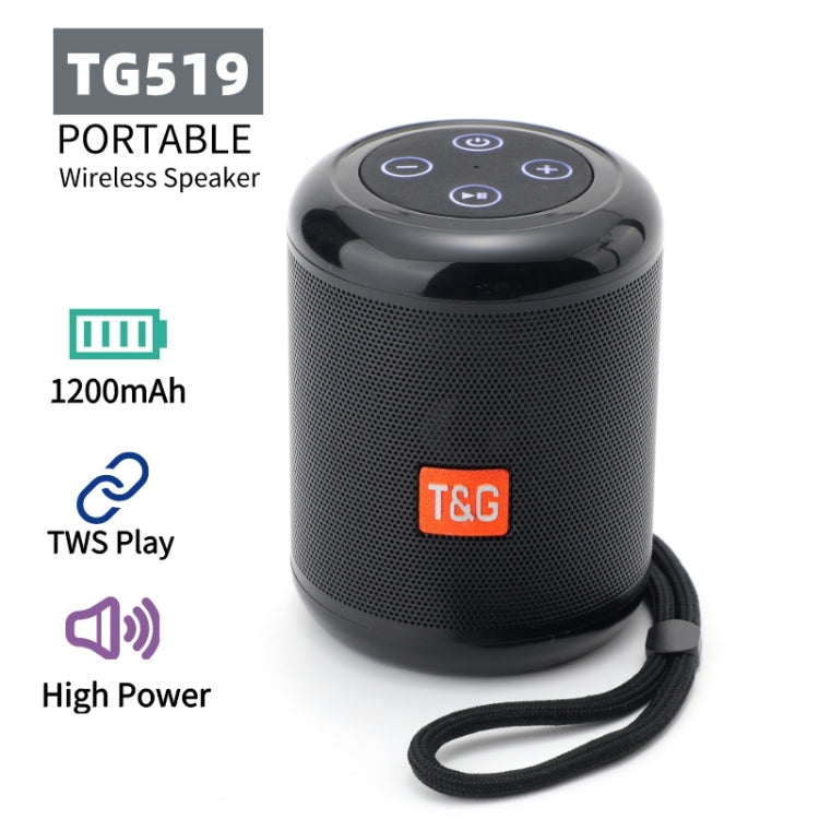 T&G TG519 TWS HiFi Portable Bluetooth Speaker Subwoofer Outdoor Wireless Column Speakers Support TF Card / FM / 3.5mm AUX / U Disk / Hands-free Call(Black) - free shipping - PMC Jewellery - Order now!