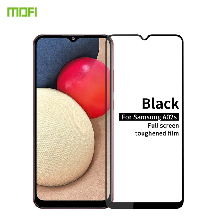 For Samsung Galaxy A02s MOFI 9H 2.5D Full Screen Tempered Glass Film(Black) - Galaxy Tempered Glass by MOFI | Online Shopping South Africa | PMC TechLife