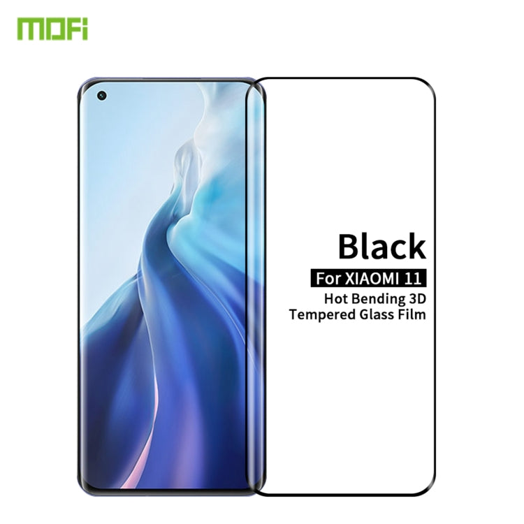 For Xiaomi Mi 11 MOFI 9H 3D Explosion Proof Hot Bending Full Screen Covered Tempered Glass Film(Black) - free shipping - PMC TechLife - Order now!