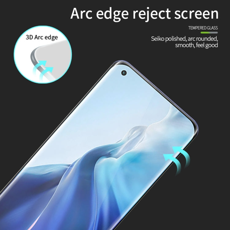 For Xiaomi Mi 11 MOFI 9H 3D Explosion Proof Hot Bending Full Screen Covered Tempered Glass Film(Black) - free shipping - PMC TechLife - Order now!