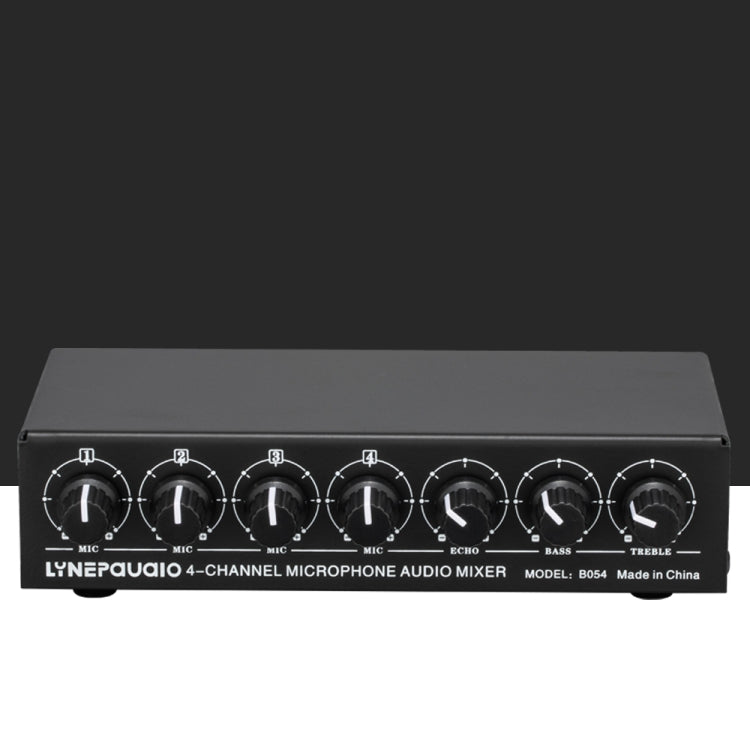 B054 4-Channel Microphone Mixer Support Stereo Output With Reverb Treble And Bass Adjustment, USB 5V Power Supply, US Plug -  by PMC TechLife | Online Shopping South Africa | PMC TechLife