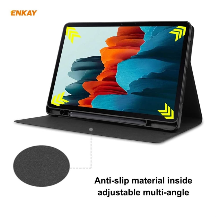 ENKAY ENK-8026 Cow Texture PU Leather + TPU Smart Case with Pen Slot for Samsung Galaxy Tab S8 / Galaxy Tab S7 11.0 T870 / T875(Green) - free shipping - PMc TechLife - Order now!