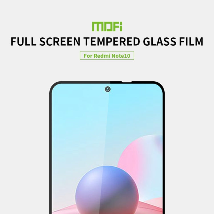 For Xiaomi Redmi Note 10 MOFI 9H 2.5D Full Screen Tempered Glass Film(Black) -  by MOFI | Online Shopping South Africa | PMC TechLife
