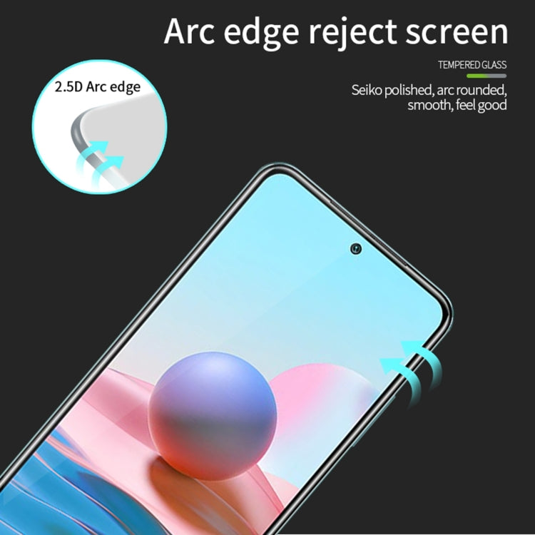 For Xiaomi Redmi Note 10 MOFI 9H 2.5D Full Screen Tempered Glass Film(Black) -  by MOFI | Online Shopping South Africa | PMC TechLife