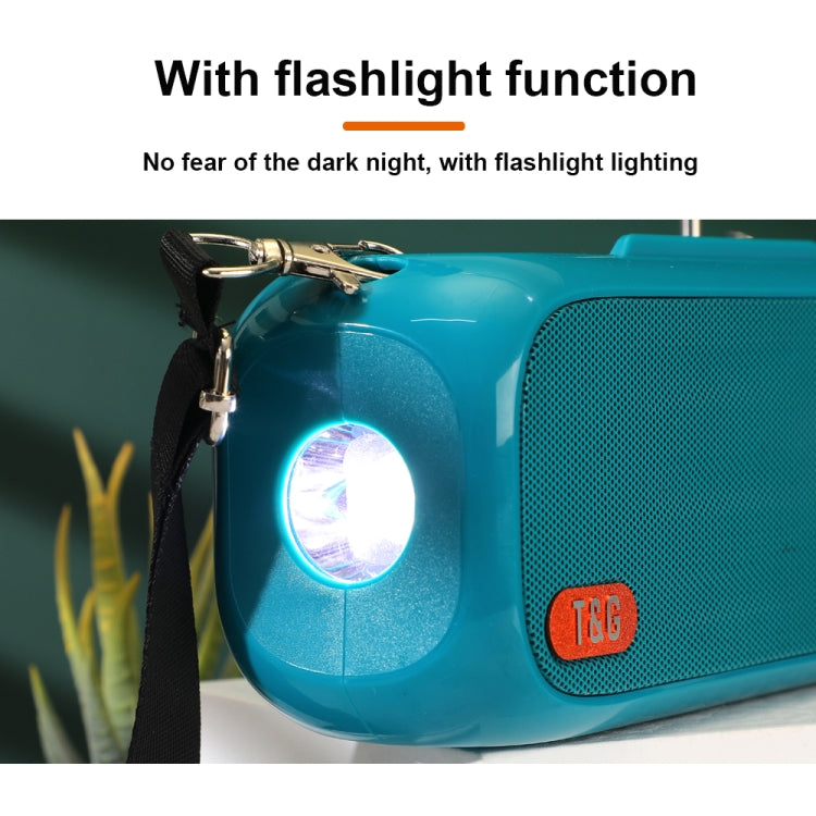 T&G TG613 TWS Solar Portable Bluetooth Speakers with LED Flashlight, Support TF Card / FM / AUX / U Disk(Dark Green) - free shipping - PMC Jewellery - Order now!