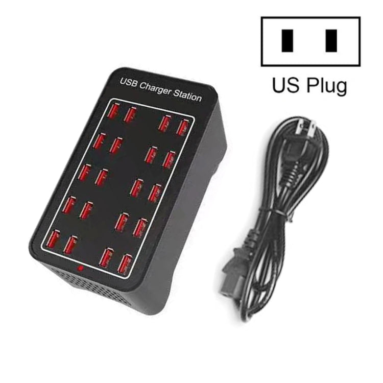 100W 20 USB Ports Fast Charger Station Smart Charger, AC 110-240V, Plug Size:US Plug - free shipping - PMC Jewellery - Order now!