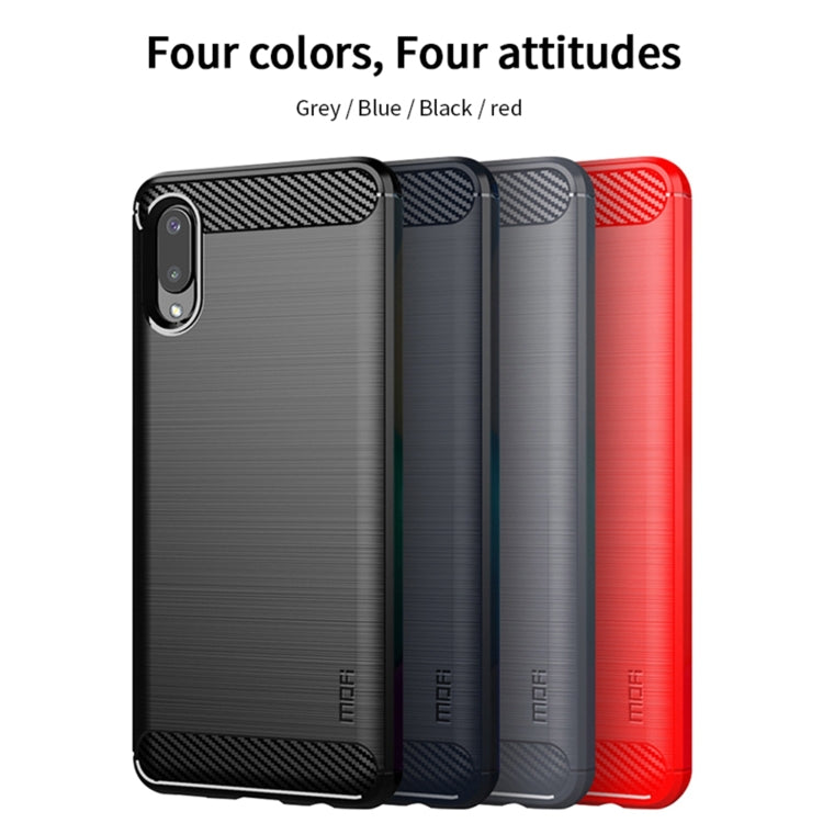 For Samsung Galaxy A02 / M02 MOFI Gentleness Series Brushed Texture Carbon Fiber Soft TPU Case(Red) - Galaxy Phone Cases by MOFI | Online Shopping South Africa | PMC TechLife