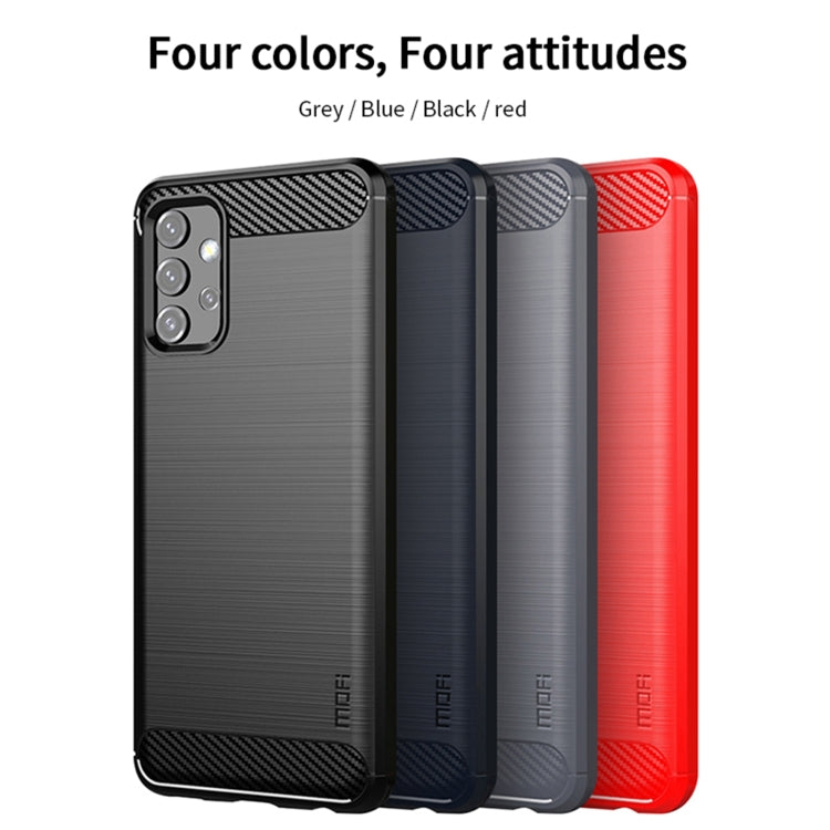 For Samsung Galaxy A32 5G MOFI Gentleness Series Brushed Texture Carbon Fiber Soft TPU Case(Red) - Galaxy Phone Cases by MOFI | Online Shopping South Africa | PMC TechLife | Buy Now Pay Later Mobicred