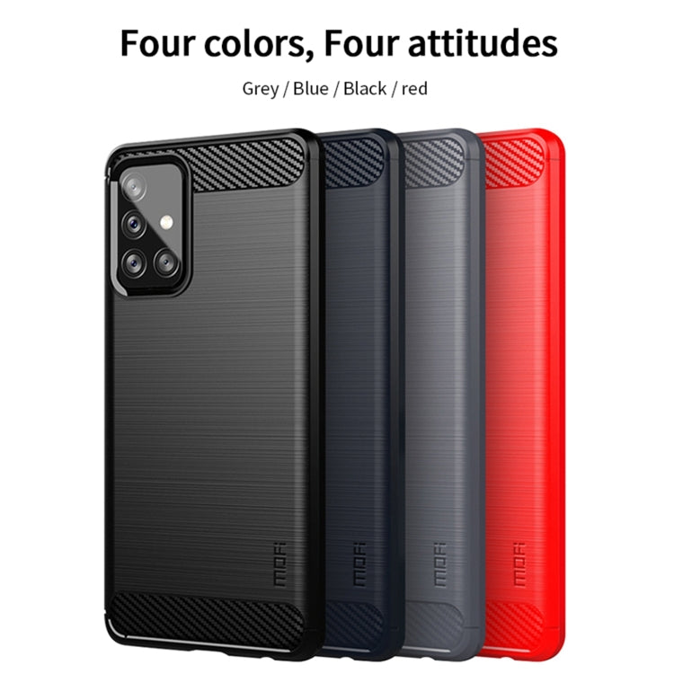 For Samsung Galaxy A72 5G/4G MOFI Gentleness Series Brushed Texture Carbon Fiber Soft TPU Case(Blue) - Galaxy Phone Cases by MOFI | Online Shopping South Africa | PMC TechLife