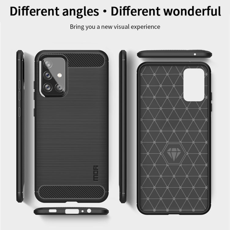 For Samsung Galaxy A72 5G/4G MOFI Gentleness Series Brushed Texture Carbon Fiber Soft TPU Case(Red) - Galaxy Phone Cases by MOFI | Online Shopping South Africa | PMC TechLife | Buy Now Pay Later Mobicred