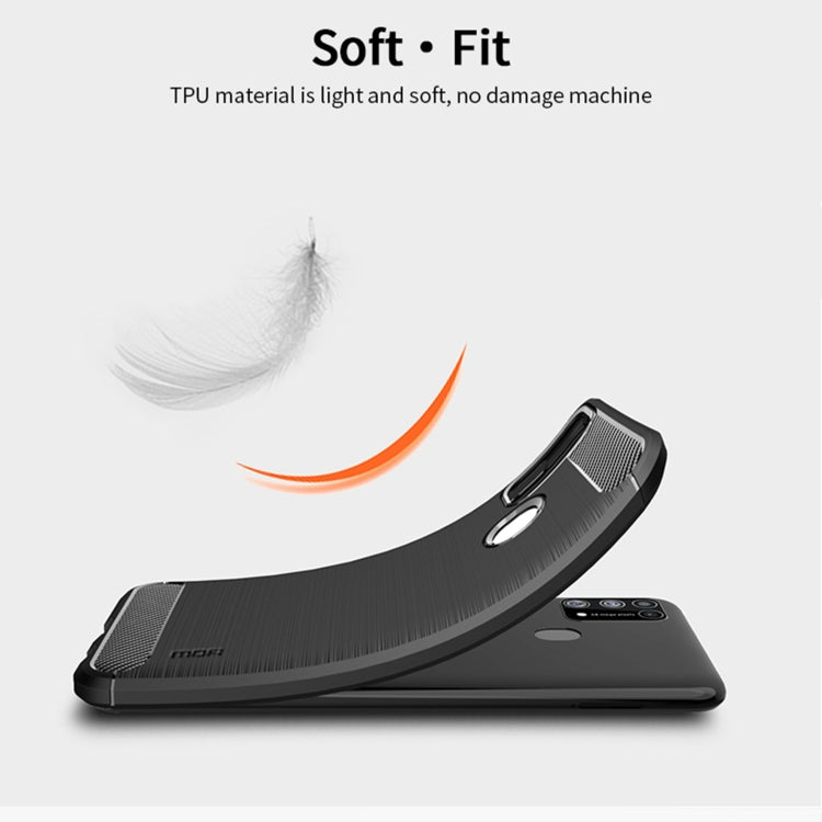 For Samsung Galaxy M31/ F41/ M21s/ M31 Prime MOFI Gentleness Series Brushed Texture Carbon Fiber Soft TPU Case(Grey) - Galaxy Phone Cases by MOFI | Online Shopping South Africa | PMC TechLife | Buy Now Pay Later Mobicred