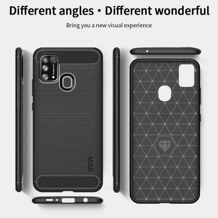 For Samsung Galaxy M31/ F41/ M21s/ M31 Prime MOFI Gentleness Series Brushed Texture Carbon Fiber Soft TPU Case(Grey) - Galaxy Phone Cases by MOFI | Online Shopping South Africa | PMC TechLife | Buy Now Pay Later Mobicred