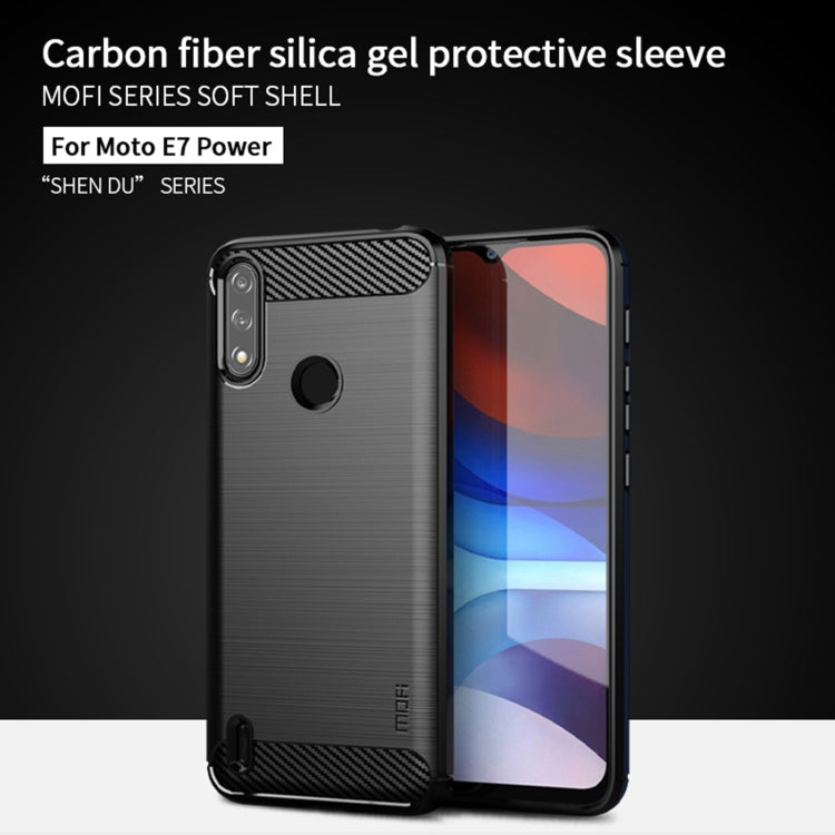 For Motorola Moto E7 Power MOFI Gentleness Series Brushed Texture Carbon Fiber Soft TPU Case(Gray) - Motorola Cases by MOFI | Online Shopping South Africa | PMC TechLife | Buy Now Pay Later Mobicred