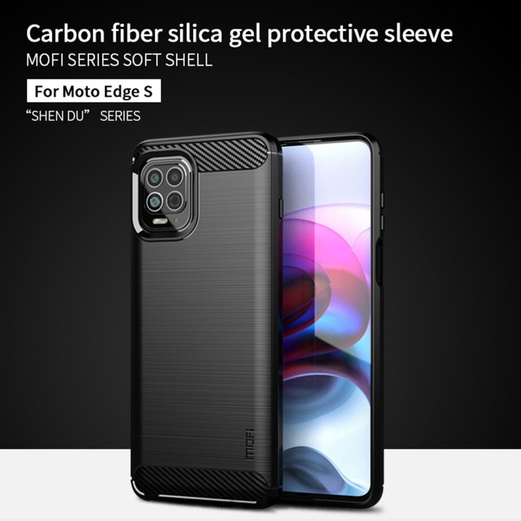 For Motorola Moto Edge S MOFI Gentleness Series Brushed Texture Carbon Fiber Soft TPU Case(Blue) - Motorola Cases by MOFI | Online Shopping South Africa | PMC TechLife | Buy Now Pay Later Mobicred