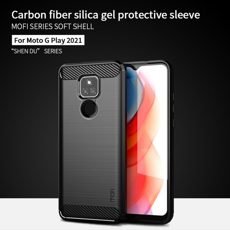 For Motorola Moto G Play 2021 MOFI Gentleness Series Brushed Texture Carbon Fiber Soft TPU Case(Black) - free shipping - PMC TechLife - Order now!