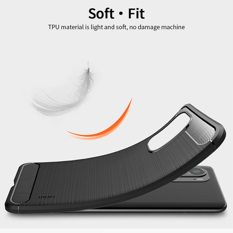For Xiaomi Redmi K40 / K40 Pro / K40 Pro+ / Poco F3 MOFI Gentleness Series Brushed Texture Carbon Fiber Soft TPU Case(Red) - Xiaomi Cases by MOFI | Online Shopping South Africa | PMC TechLife | Buy Now Pay Later Mobicred