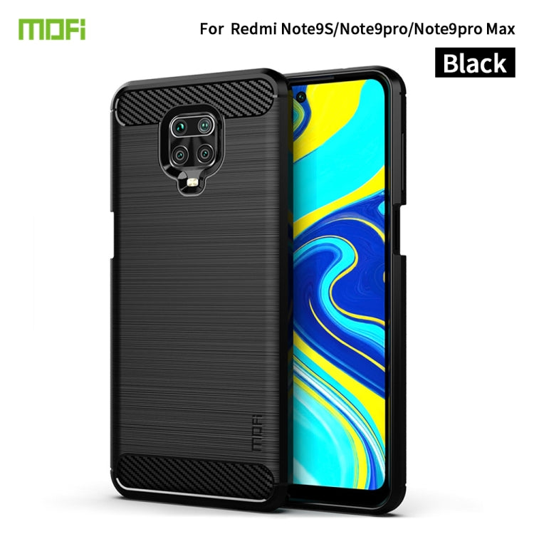 For Xiaomi Redmi Note 9s / Note 9 Pro / Note 9 Pro Max / Foco M2 Pro MOFI Gentleness Series Brushed Texture Carbon Fiber Soft TPU Case(Black) - Xiaomi Cases by MOFI | Online Shopping South Africa | PMC TechLife | Buy Now Pay Later Mobicred