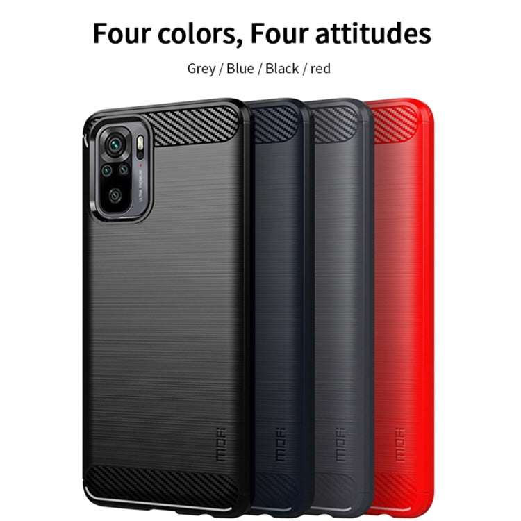 For Xiaomi Redmi Note 10 / Note 10S MOFI Gentleness Series Brushed Texture Carbon Fiber Soft TPU Case(Black) - Xiaomi Cases by MOFI | Online Shopping South Africa | PMC TechLife | Buy Now Pay Later Mobicred