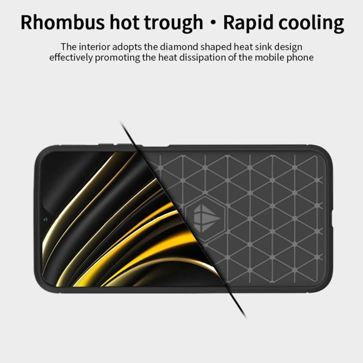For Xiaomi Poco M3 / Redmi 9T MOFI Gentleness Series Brushed Texture Carbon Fiber Soft TPU Case(Red) - Xiaomi Cases by MOFI | Online Shopping South Africa | PMC TechLife | Buy Now Pay Later Mobicred