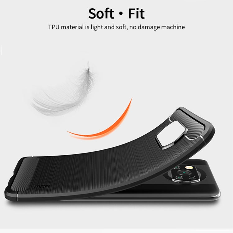 For Xiaomi POCO X3 / X3 NFC MOFI Gentleness Series Brushed Texture Carbon Fiber Soft TPU Case(Red) - Xiaomi Cases by MOFI | Online Shopping South Africa | PMC TechLife | Buy Now Pay Later Mobicred