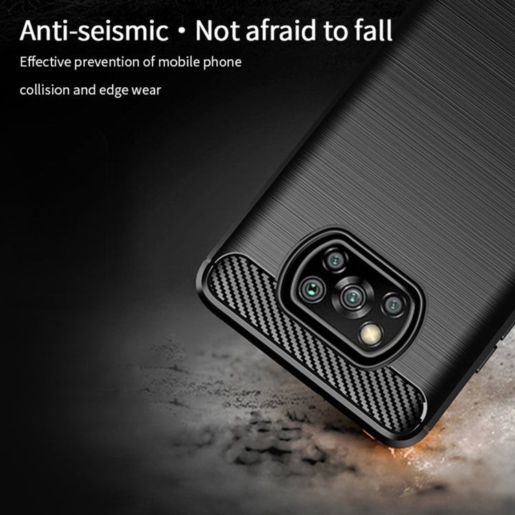 For Xiaomi POCO X3 / X3 NFC MOFI Gentleness Series Brushed Texture Carbon Fiber Soft TPU Case(Red) - Xiaomi Cases by MOFI | Online Shopping South Africa | PMC TechLife | Buy Now Pay Later Mobicred