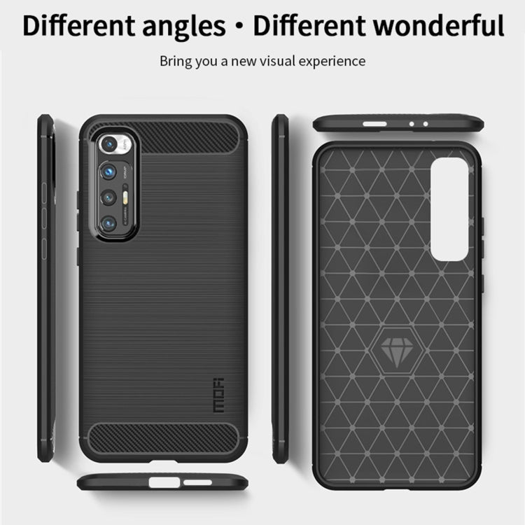 For Xiaomi Mi 10S MOFI Gentleness Series Brushed Texture Carbon Fiber Soft TPU Case(Black) - Xiaomi Cases by MOFI | Online Shopping South Africa | PMC TechLife | Buy Now Pay Later Mobicred