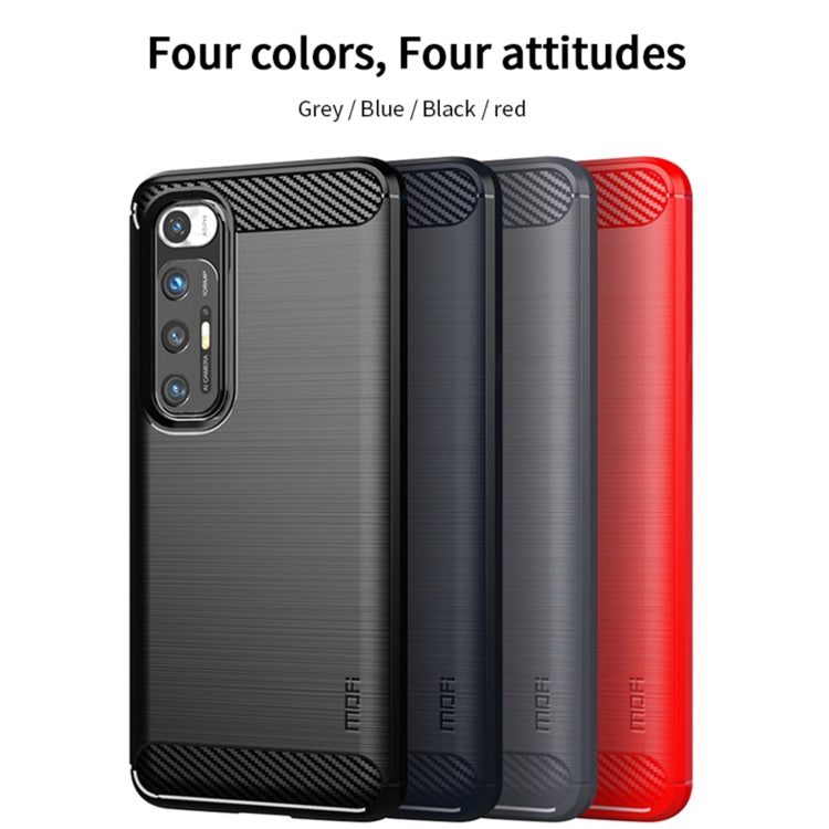 For Xiaomi Mi 10S MOFI Gentleness Series Brushed Texture Carbon Fiber Soft TPU Case(Red) - Xiaomi Cases by MOFI | Online Shopping South Africa | PMC TechLife | Buy Now Pay Later Mobicred