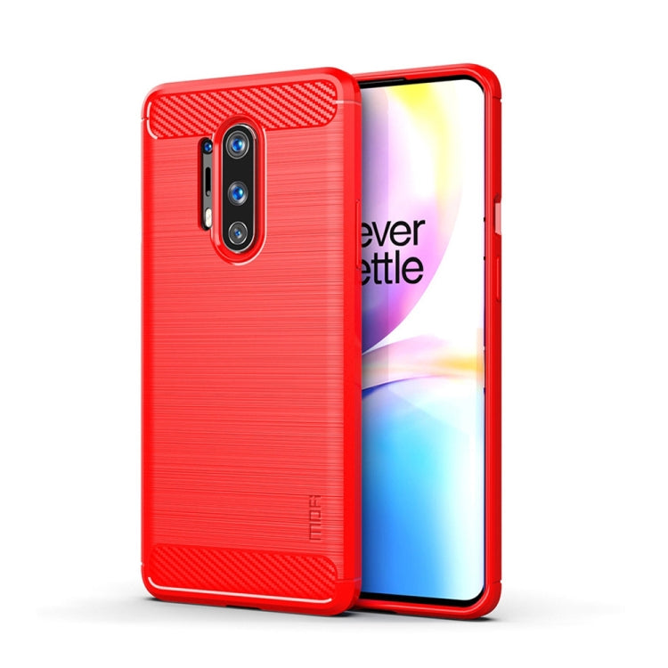 For OnePlus 8 Pro MOFI Gentleness Series Brushed Texture Carbon Fiber Soft TPU Case(Red) - OnePlus Cases by MOFI | Online Shopping South Africa | PMC TechLife | Buy Now Pay Later Mobicred
