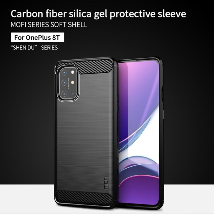 For OnePlus 8T MOFI Gentleness Series Brushed Texture Carbon Fiber Soft TPU Case(Black) - OnePlus Cases by MOFI | Online Shopping South Africa | PMC TechLife | Buy Now Pay Later Mobicred