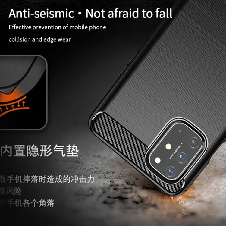 For OnePlus 8T MOFI Gentleness Series Brushed Texture Carbon Fiber Soft TPU Case(Red) - OnePlus Cases by MOFI | Online Shopping South Africa | PMC TechLife