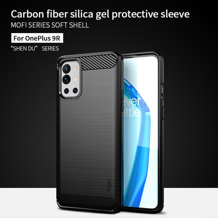 For OnePlus 9R MOFI Gentleness Series Brushed Texture Carbon Fiber Soft TPU Case(Black) - OnePlus Cases by MOFI | Online Shopping South Africa | PMC TechLife