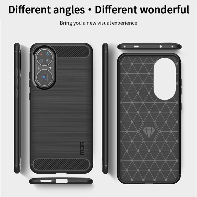 For Huawei P50 Pro MOFI Gentleness Series Brushed Texture Carbon Fiber Soft TPU Case(Gray) - Huawei Cases by MOFI | Online Shopping South Africa | PMC TechLife | Buy Now Pay Later Mobicred