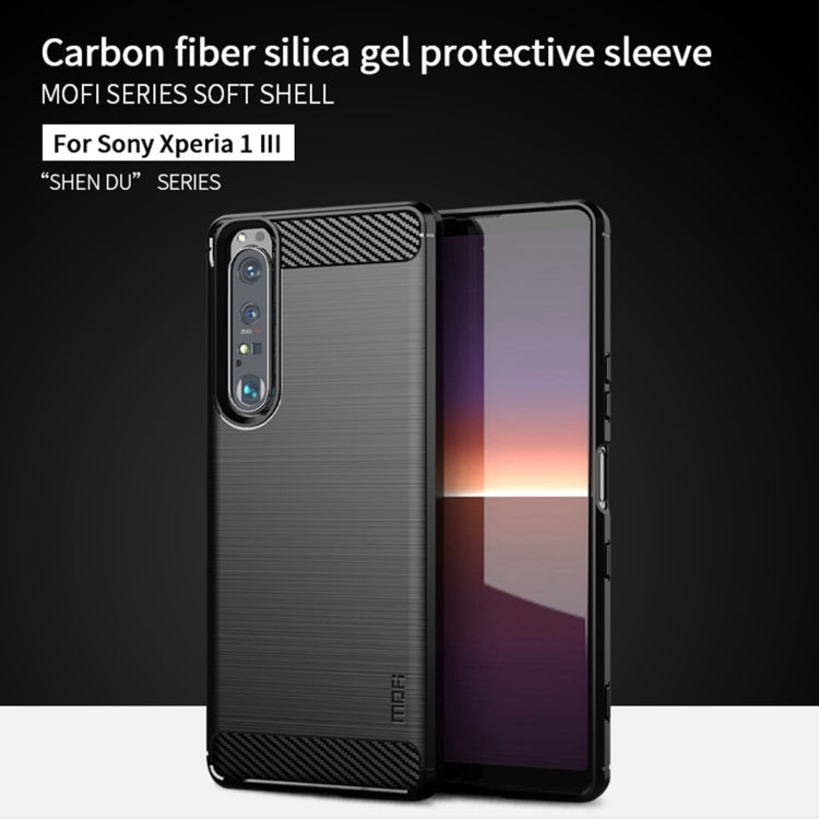 For Sony Xperia 1 lll MOFI Gentleness Series Brushed Texture Carbon Fiber Soft TPU Case(Black) - Sony Cases by MOFI | Online Shopping South Africa | PMC TechLife | Buy Now Pay Later Mobicred