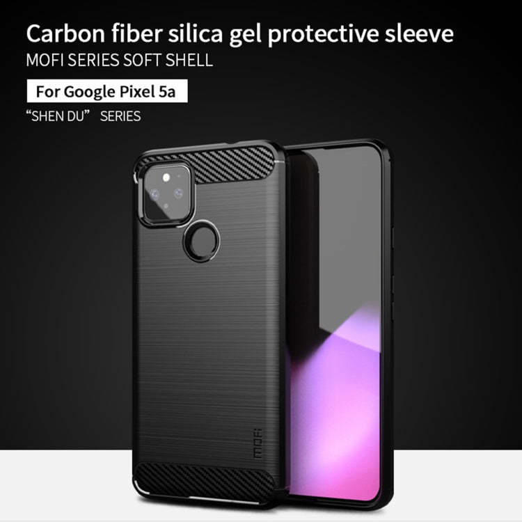 For Google Pixel 5a 5G MOFI Gentleness Series Brushed Texture Carbon Fiber Soft TPU Case(Grey) - free shipping - PMC TechLife - Order now!