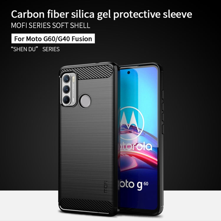 For Motorola G60 / G40 Fusion MOFI Gentleness Series Brushed Texture Carbon Fiber Soft TPU Case(Black) - free shipping - PMC TechLife - Order now!