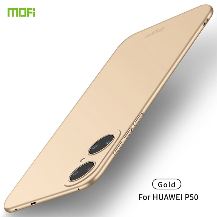 For Huawei P50 MOFI Frosted PC Ultra-thin Hard Case(Gold) - Huawei Cases by MOFI | Online Shopping South Africa | PMC TechLife
