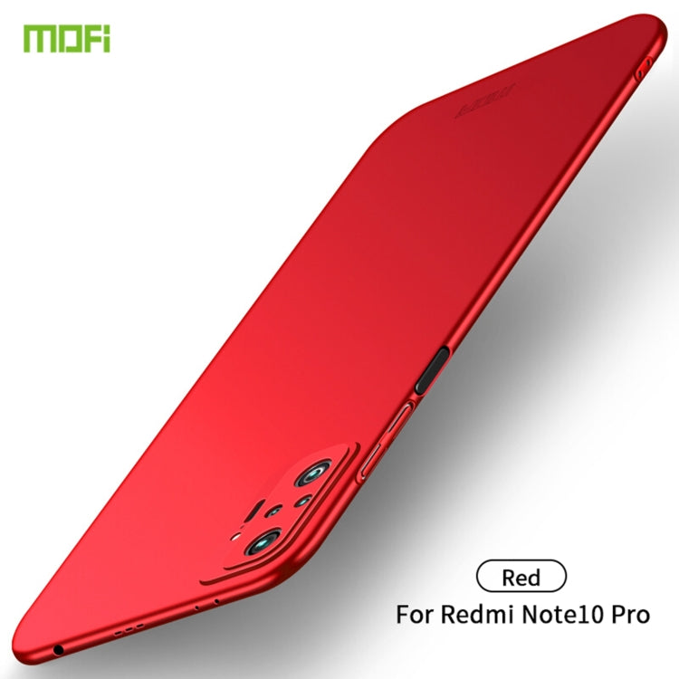 For Xiaomi Redmi Note10 Pro MOFI Frosted PC Ultra-thin Hard Case(Red) - Xiaomi Cases by MOFI | Online Shopping South Africa | PMC TechLife | Buy Now Pay Later Mobicred