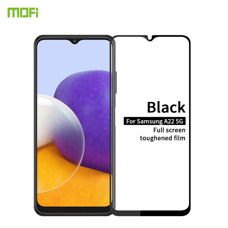 For Samsung Galaxy A22 5G MOFI 9H 2.5D Full Screen Tempered Glass Film(Black) - free shipping - PMC TechLife - Order now!