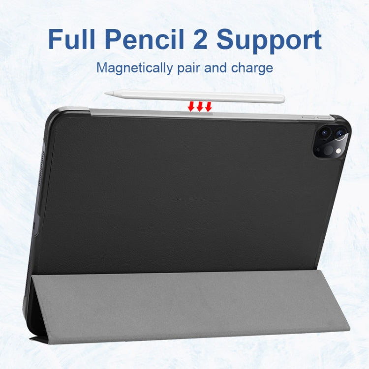 For iPad Pro 11 2022 / 2021 / 2020 ENKAY 3-Folding Shockproof PC Cover Custer Texture PU Leather Tablet Case with Holder & Sleep / Wake-up Function(Dark Green) - free shipping - PMc TechLife - Order now!