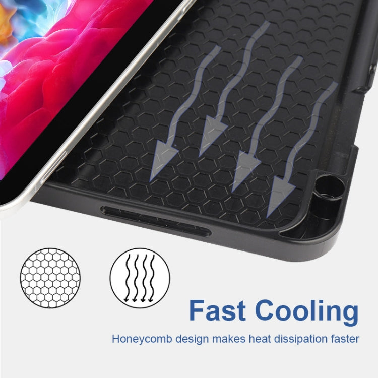 For iPad Pro 11 2022 / 2021 / 2020 ENKAY 3-Folding Shockproof TPU Cover Custer Texture PU Leather Tablet Case with Pencil Slot & Holder & Sleep / Wake-up Function(Dark Blue) - free shipping - PMc TechLife - Order now!