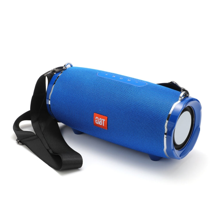T&G TG187 Portable Waterproof Wireless Bass Surround Bluetooth Speaker with Shoulder Strap, Support FM / TF  Card(Blue) - free shipping - PMC Jewellery - Order now!