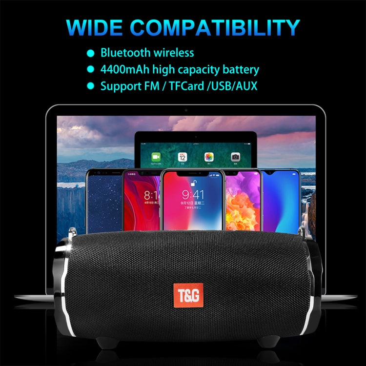 T&G TG187 Portable Waterproof Wireless Bass Surround Bluetooth Speaker with Shoulder Strap, Support FM / TF  Card(Blue) - free shipping - PMC Jewellery - Order now!