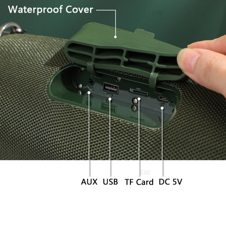 T&G TG187 Portable Waterproof Wireless Bass Surround Bluetooth Speaker with Shoulder Strap, Support FM / TF  Card(Black) - free shipping - PMC Jewellery - Order now!