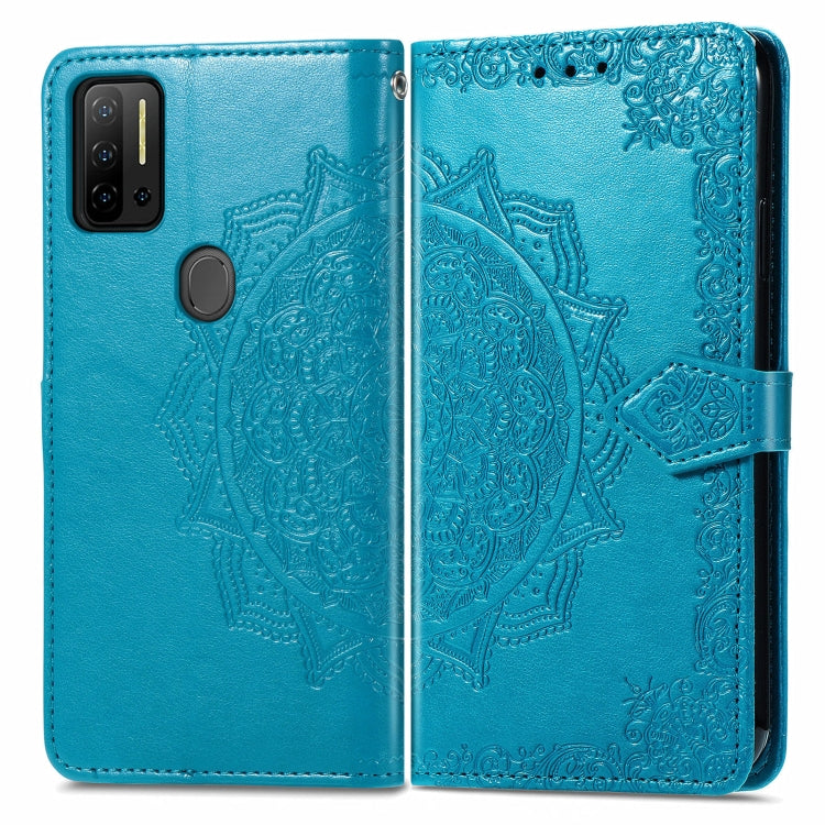 For Ulefone Note 11 Plus Mandala Flower Embossed Horizontal Flip Leather Case with Bracket / Card Slot / Wallet / Lanyard(Blue) - free shipping - PMC Jewellery - Order now!